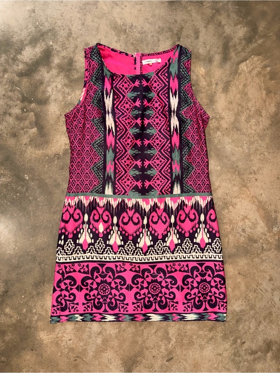 Umgee Dresses & Skirts - Umgee Pink Southwestern Print Sleeveless Shift Dress L Boho Lined